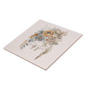 Boho Bloemen Boeket en Dreamcatcher Tegeltje (Zijkant)