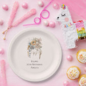 Boho Bloemen Boeket en Dreamcatcher Verjaardag Papieren Bordje (Feest)