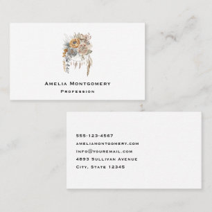Boho Bloemen Boeket en Dreamcatcher Visitekaartje