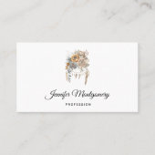 Boho Bloemen Boeket en Dreamcatcher Visitekaartje (Voorkant)