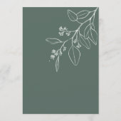 Boho Bloemen Boeket Groene Trouw Stoelen Plattegro Kaart (Achterkant)