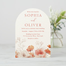 Boho Bloemen & Boog Herfst Herfst Bloemen Huwelijk Kaart