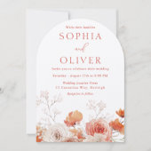 Boho Bloemen & Boog Herfst Herfst Bloemen Huwelijk Kaart (Voorkant)