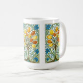 Boho Bloemen Boom Tegels Koffiemok (Voorkant rechts)