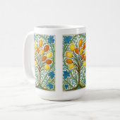 Boho Bloemen Boom Tegels Koffiemok (Voorkant links)