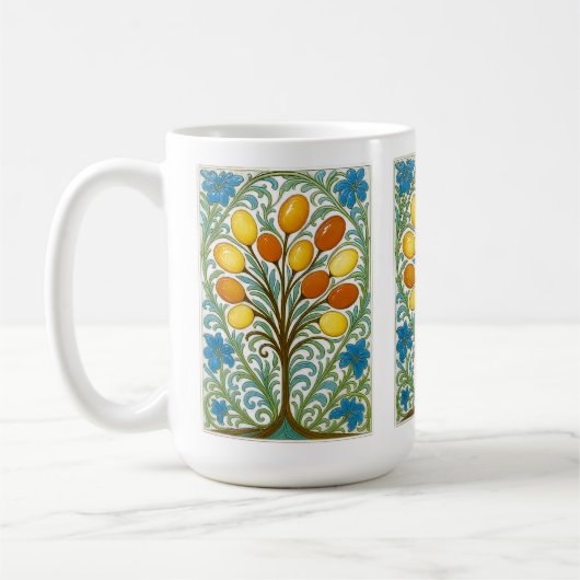 Boho Bloemen Boom Tegels Koffiemok (Links)