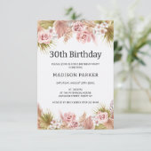 Boho Bloemen Border Boeket Verjaardag Kaart (Staand voorkant)