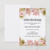 Boho Bloemen Border Boeket Verjaardag Kaart (Voorkant / Achterkant)