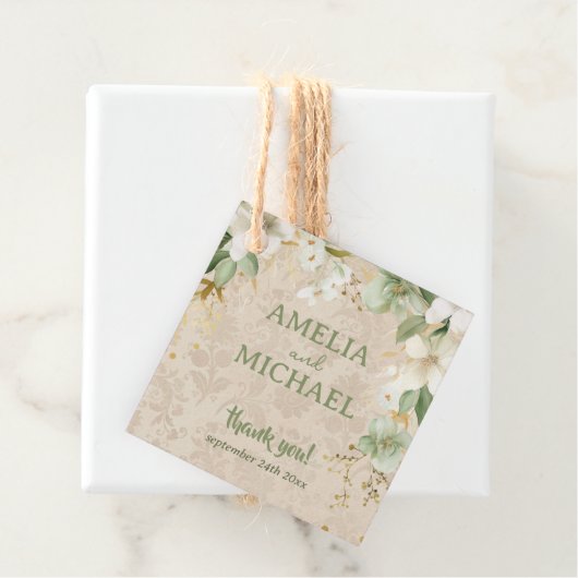 Boho Bloemen Botanische Bruiloft Bedankjes Labels (In situ)