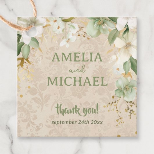 Boho  Bloemen Botanische Bruiloft Bedankjes Labels (Voorkant)