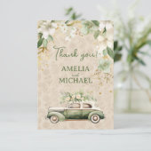 Boho  Bloemen Botanische Bruiloft Bedankkaart (Staand voorkant)