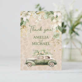 Boho Bloemen Botanische Bruiloft Bedankkaart