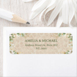 Boho Bloemen Botanische Bruiloft Etiket