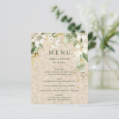 Boho Bloemen Botanische Bruiloft Menu (Staand voorkant)