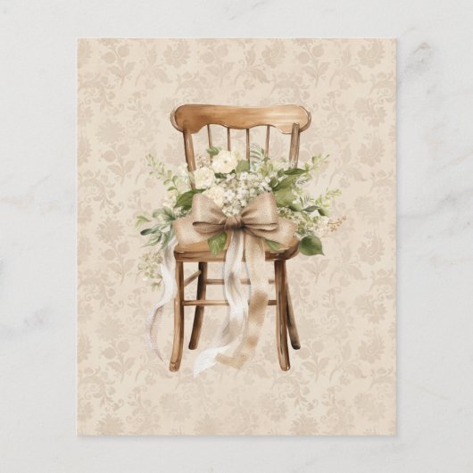 Boho  Bloemen Botanische Bruiloft Menu (Achterkant)