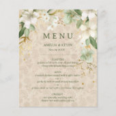 Boho Bloemen Botanische Bruiloft Menu (Voorkant)