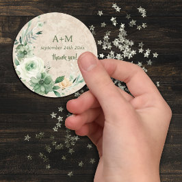 Boho  Bloemen Botanische Bruiloft Ronde Sticker