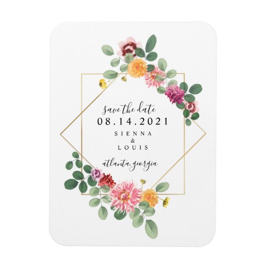 Boho Bloemen Botanische Bruiloft Save The Date Magneet (Verticaal)