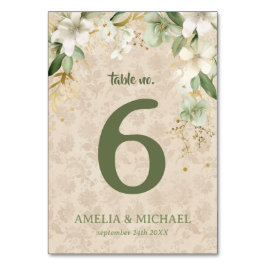 Boho Bloemen Botanische Bruiloft Tafelnummer