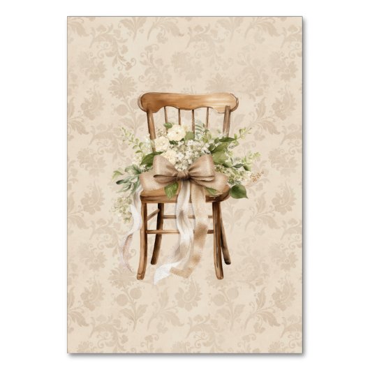 Boho  Bloemen Botanische Bruiloft Tafelnummer (Achterkant)