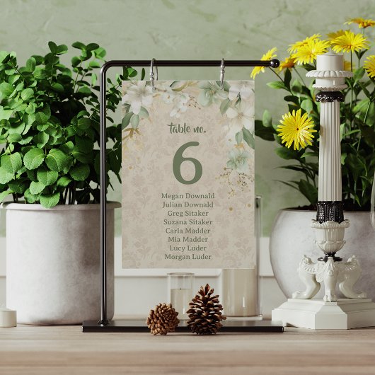 Boho Bloemen Botanische Bruiloft Tafelnummer