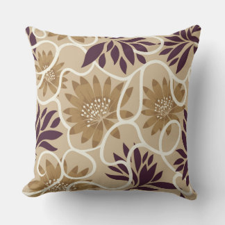 Boho bloemen botanische kussensloop, neutrale beig kussen