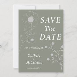 Boho Bloemen Botanische Saga Groen Save the Date