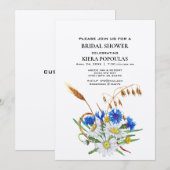 Boho Bloemen Bruids Douche Uitnodigingen - Elegant (Voorkant / Achterkant)