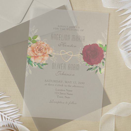 Boho Bloemen Bruids Uitnodiging van Acryl