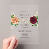 Boho Bloemen Bruids Uitnodiging van Acryl (Insitu (Draagbaar))