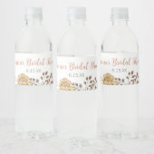 Boho Bloemen Bruidsdouche Waterfles Sticker (Flessen)