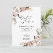 Boho Bloemen Bruidsfeest Kaart (Staand voorkant)