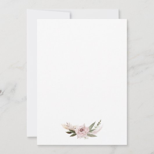 Boho Bloemen Bruidsfeest Kaart (Achterkant)