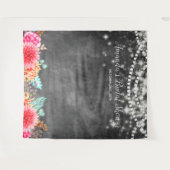 Boho Bloemen Bruidsmeisjes Bruiloft Foto Booth Ach Wandkleed (Voorkant (horizontaal))