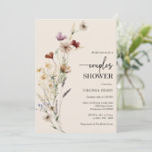 Boho Bloemen Bruidspaar Borrel Kaart (Staand voorkant)