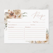 Boho Bloemen Bruidsrecept Kaart (Voorkant)