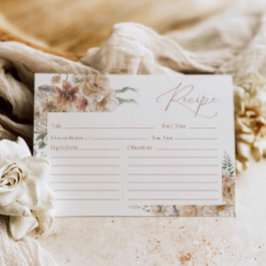 Boho Bloemen Bruidsrecept Kaart