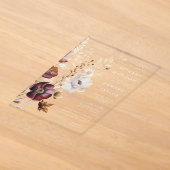 Boho Bloemen Bruiloft Acryl Uitnodigingen (Laagn)