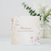 Boho bloemen bruiloft bedankkaart (Staand voorkant)