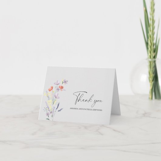 Boho bloemen bruiloft bedankkaart (Voorkant)
