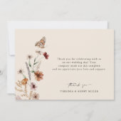 Boho Bloemen Bruiloft Bedankkaart (Achterkant)