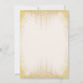 Boho bloemen bruiloft bedankkaart met gouden glans (Achterkant)