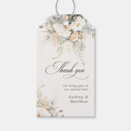 Boho Bloemen Bruiloft Bedankt Cadeaulabel (Voorkant)