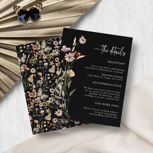 Boho Bloemen Bruiloft Bijkaart Informatiekaartje