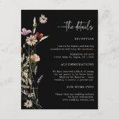 Boho Bloemen Bruiloft Bijkaart Informatiekaartje (Voorkant)