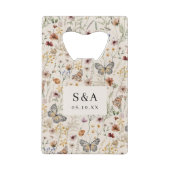Boho Bloemen Bruiloft Creditkaart Flessenopener (Achterkant)