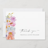 Boho Bloemen Bruiloft Dankkaart Bedankkaart (Voorkant)