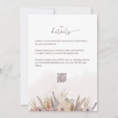 Boho Bloemen Bruiloft Details Card Feestdagenkaart (Voorkant)