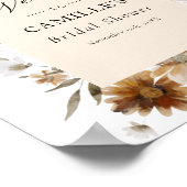 Boho Bloemen Bruiloft Feest Welkomstposter Poster (Hoek)