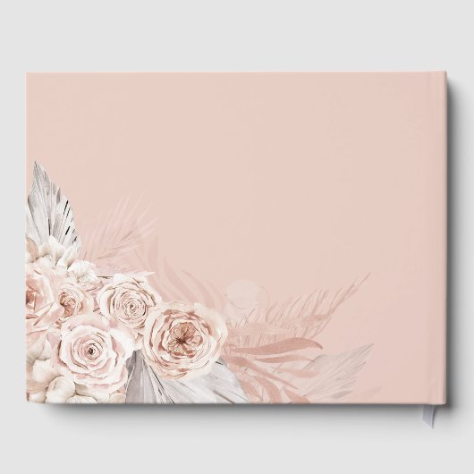 boho bloemen bruiloft gastenboek (Achterkant)